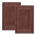 thumbnail image 1 of White Classic Hotel Collection Absorbent Cotton Bath Mats, Spa Reversible Floor Towels, not a Bathroom Rug, Brown, 22 x 34, 2 Pack, 1 of 8