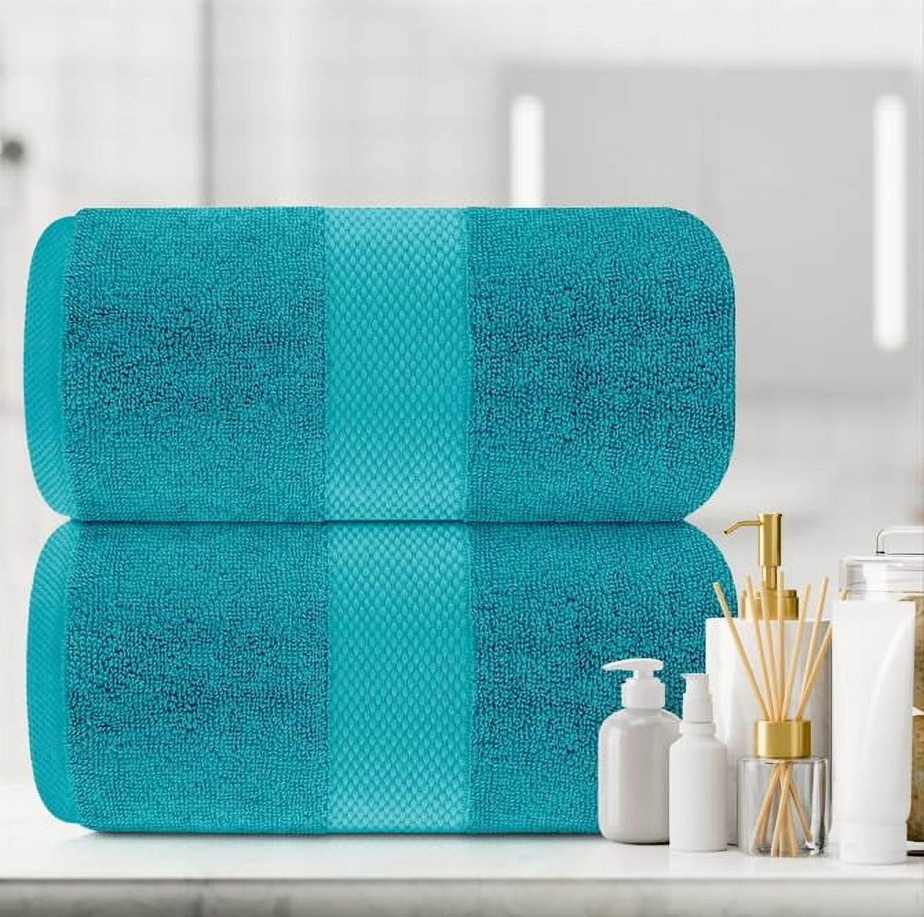Aqua Oversized Turkish Cotton Bath Sheets Set of 2