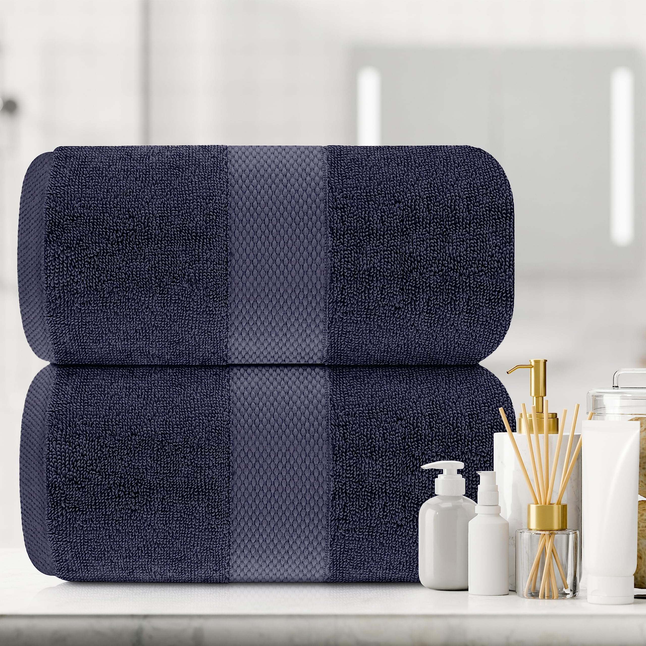 White Classic Luxury Bath Sheet Towels Extra Large 35x70 Inch 2 Pack Navy Blue Walmart Business Supplies