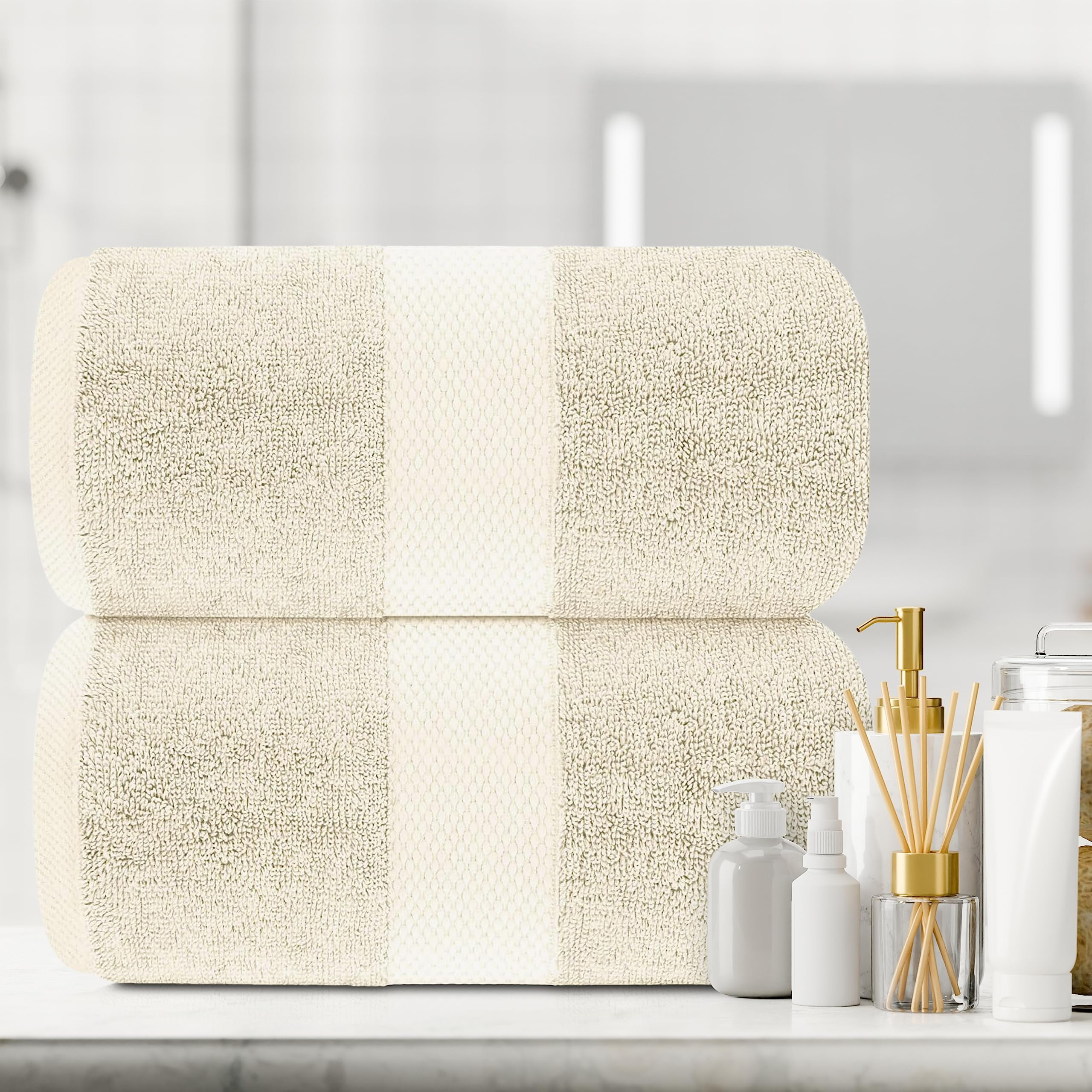 White Classic Luxury Bath Sheet Towels Extra Large Highly Absorbent Hotel spa Collection Bathroom Towel 35x70 Inch 2 Pack Ivory Walmart Business Supplies