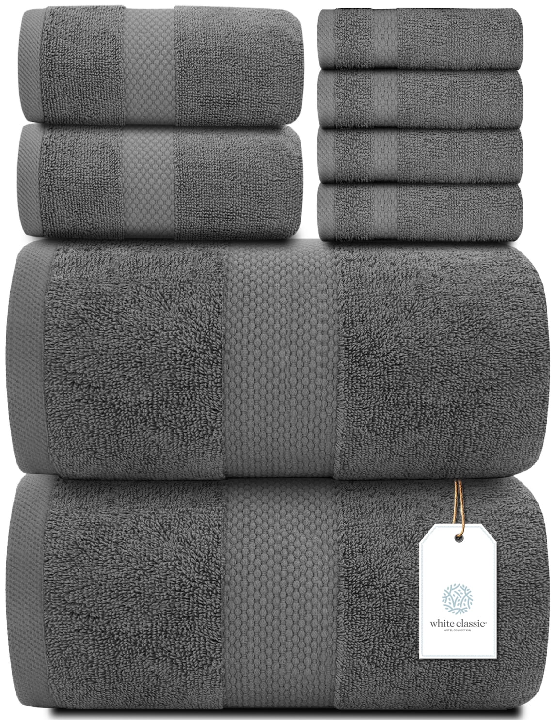 BedVoyage Luxury Viscose from Bamboo Towel Set 8pc - White