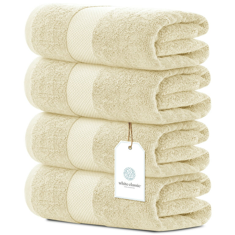 White Classic 12 Piece Bath Towel Set for Bathroom - Wealuxe Collection 2 Bath Towels, 4 Hand Towels, 6 Washcloths 100% Cotton Soft and Plush Highly