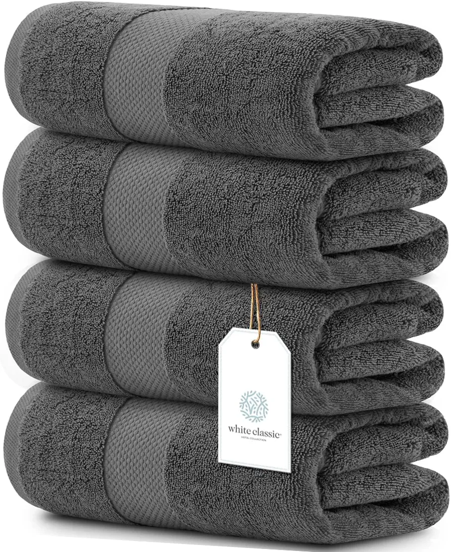 27X54-Premium Plus White Bath towels 100% Cotton