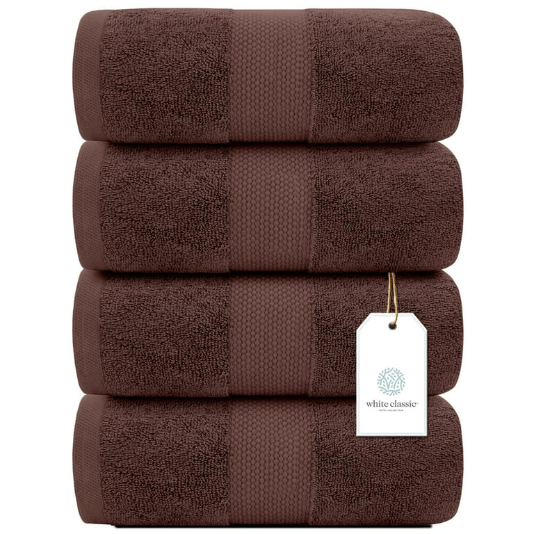 Luxury Cotton Bath Towels Large | Hotel Bathroom Towel | 27x54 | 4 Pack |  Black