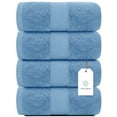 thumbnail image 1 of White Classic Luxury Bath Towels Large - Cotton Hotel spa Bathroom Towel |30x56 | 4 Pack | Light Blue, 1 of 8