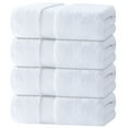 thumbnail image 1 of White Classic Luxury Bath Towels Large Pack of 4, Hotel Quality Bathroom Towel Set 27 x 54, White Shower Cotton Towels 4 Pack, Large Thick Plush Bath Towels 700 Gsm For Body, Hair, Pool, Gym, White, 1 of 8
