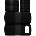 thumbnail image 1 of White Classic Hotel Collection Luxury 8-Piece 100% Turkish Cotton Towel Set, Black, 1 of 8
