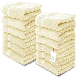 $9/mo - Finance White Classic Luxury Brown Bath Towel Set - Combed