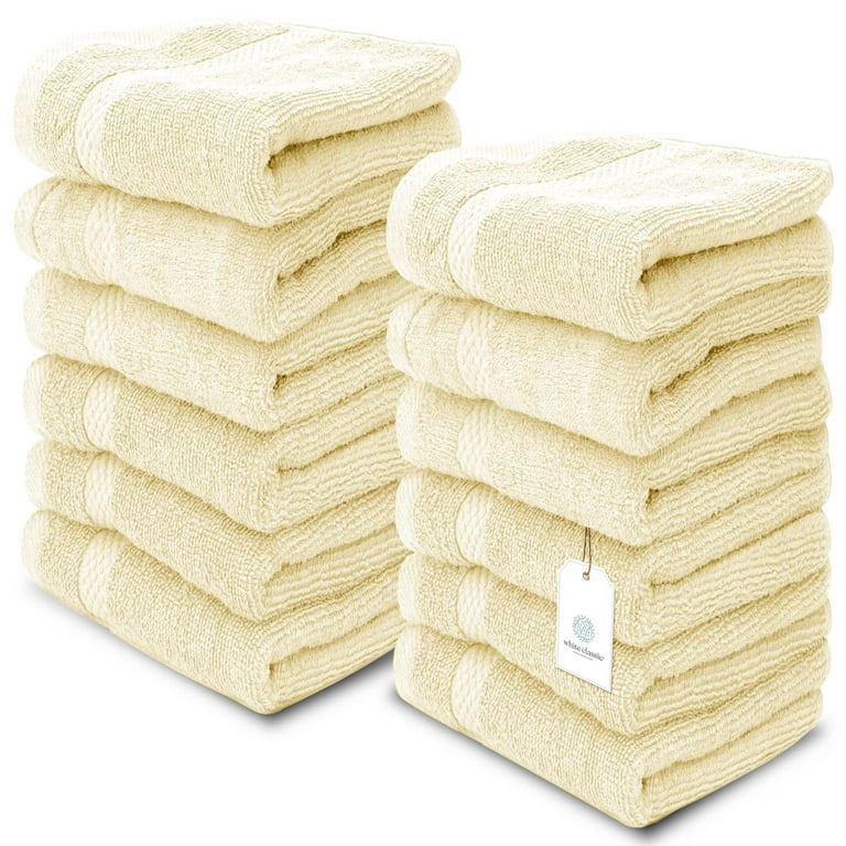 Chiicol Cotton Wash Cloths Absorbent Bath Washcloths for Body and Face - Hotel  Towels for Bathroom in