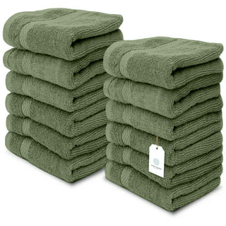 Linen Bubbel Towel & Dishcloth Set - Moss Green