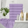 thumbnail image 1 of White Classic Luxury Cotton 6 Pc Hand Towels Set, Hotel Style Small Bath Towel, Face Towel 16x30, Lavender Soft Plush Bath Towels Pack of 6, Thick Quick Dry Spa Gym Towels, Light Purple Hand Towels, 1 of 9