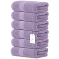 thumbnail image 1 of White Classic Hotel Collection Luxury Soft Cotton Hand Towels, Lavender, 16 x 30, 6 Pack, 1 of 7