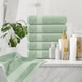 thumbnail image 1 of White Classic Hotel Collection Luxury Soft Cotton Hand Towels, Light Green, 16 x 30, 6 Pack, 1 of 8
