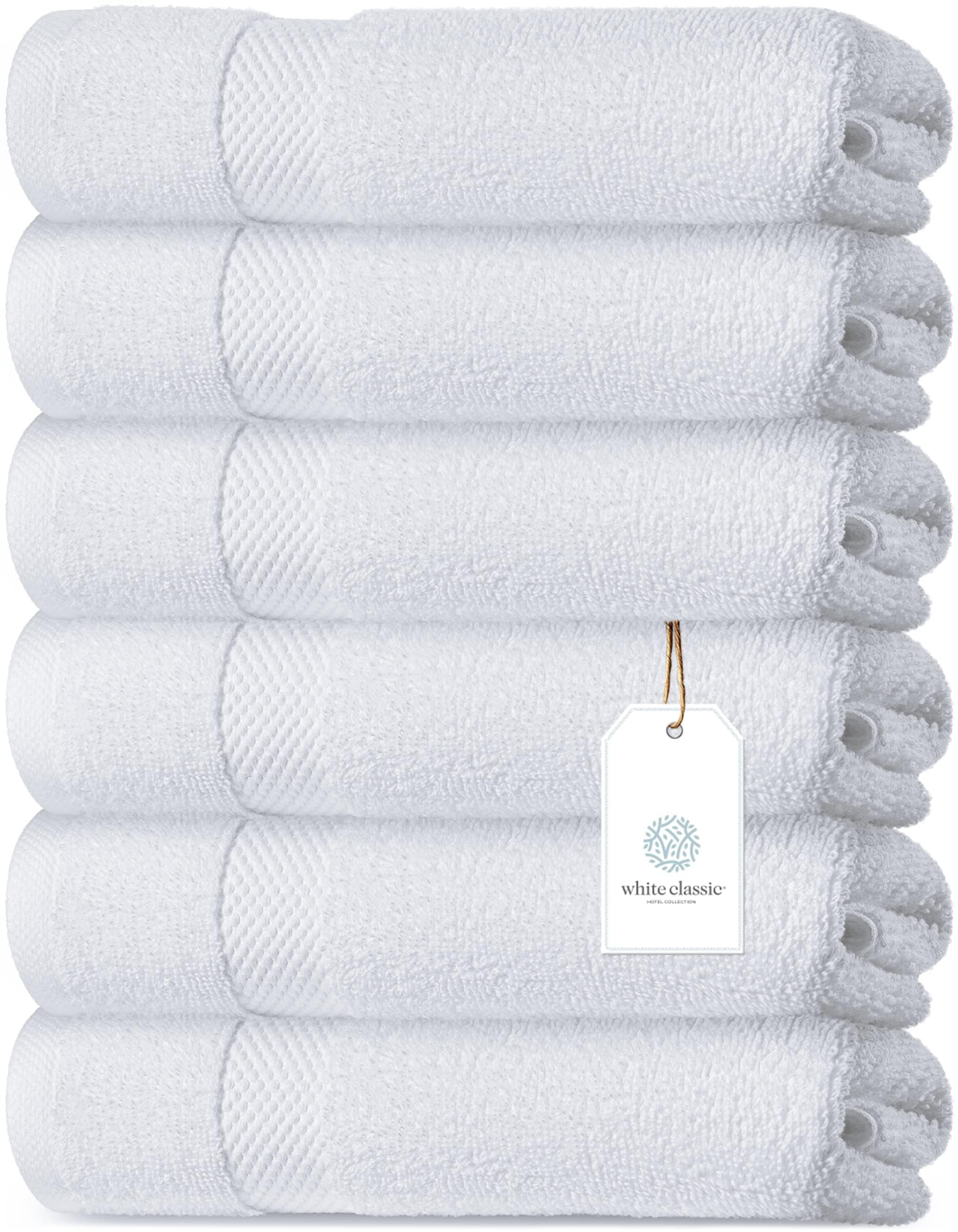 White Classic Luxury Cotton 6 Pc Hand Towels Set, Hotel Style Small Bath Towel and Face Towel 16x30, White Soft Plush Bath Towels Pack of 6, Thick Quick Dry Spa Gym Towels, White Bathroom Hand Towels - Walmart.com