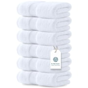 White Classic Hotel Collection Luxury Soft Cotton Hand Towels, White, 16 x 30, 6 Pack