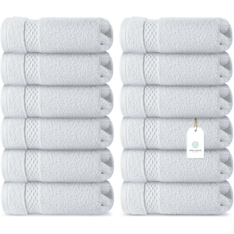 White Wash cloths 11x11 hotel Kitchen washcloth Towel 6 pcs 100% cotton