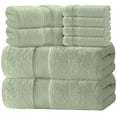 thumbnail image 1 of White Classic Hotel Collection Luxury 8-Piece 100% Turkish Cotton Towel Set, Green, 1 of 8