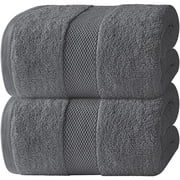 White Classic Hotel Collection 650 Gsm Cotton Bath Sheet Towels, Oversized Bathroom Towels, Grey, 35 x 70, 2 Pack