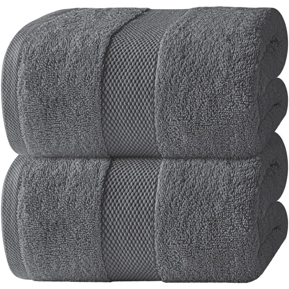 White Classic Hotel Collection 650 Gsm Cotton Bath Sheet Towels, Oversized Bathroom Towels, Grey, 35 x 70, 2 Pack