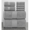 thumbnail image 1 of White Classic Hotel Collection Luxury 8-Piece 100% Turkish Cotton Towel Set, Light Gray, 1 of 8