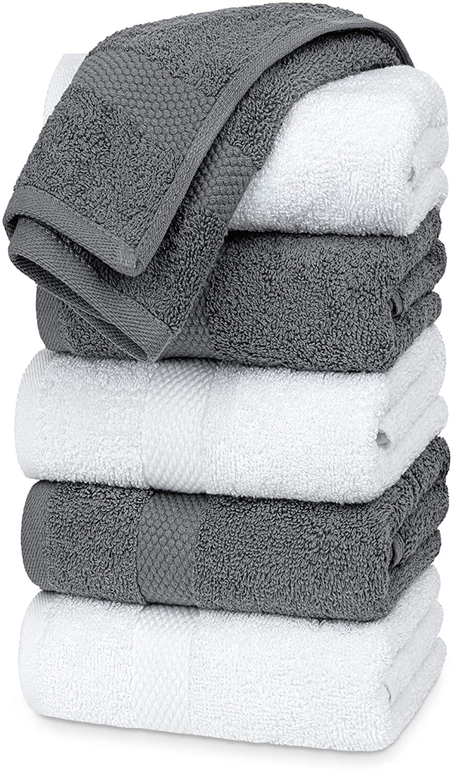 Antiochia Classic Hand Towel; Grey / White