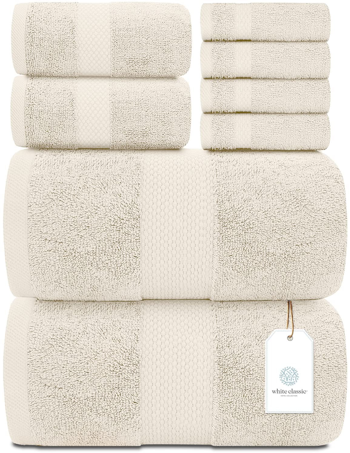 Everplush Classic Hotel Towels, 4 Piece Bath Towel Set (1 Bath Towel, 1  Bath Mat, 1 Hand Towel, 1 Washcloth), White