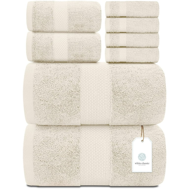 Luxury Towel Set, Ivory, Washcloth (2-Pack)