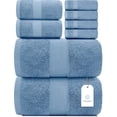 thumbnail image 1 of White Classic Luxury Light Blue Bath Towel Set - Hotel Soft Cotton 2/Bath 2/Hand 4/Wash - 8 Piece, 1 of 9