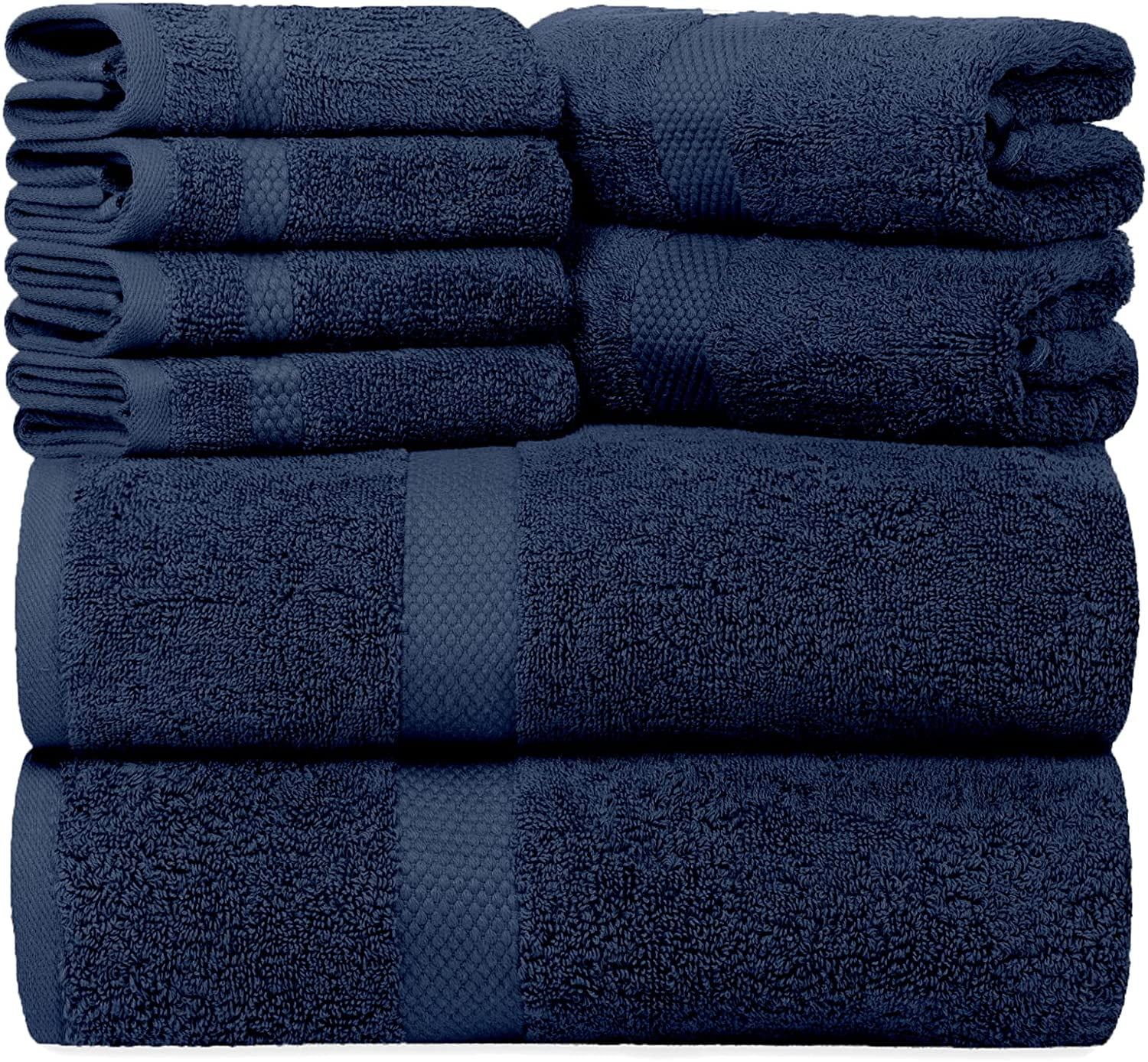 4 PIECE LUXURY LARGE SIZE BATH TOWEL SET FOR HOME HOTEL SPAS GUEST by  Hurbane Home, Navy Blue, 1 - Ralphs