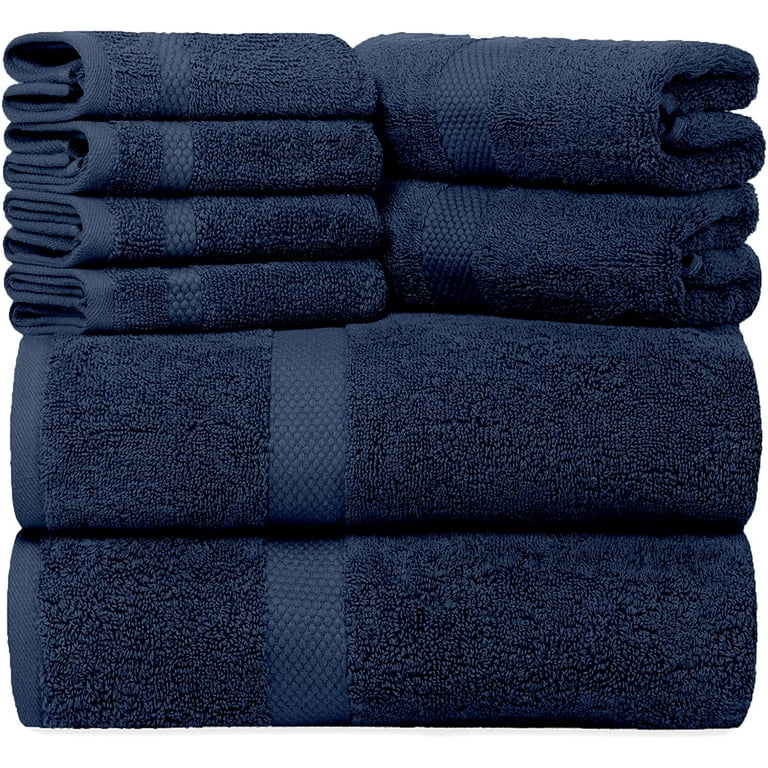 Exclusive 5 Star Hotel Turkish Cotton Navy Towel Set - (2 Bath