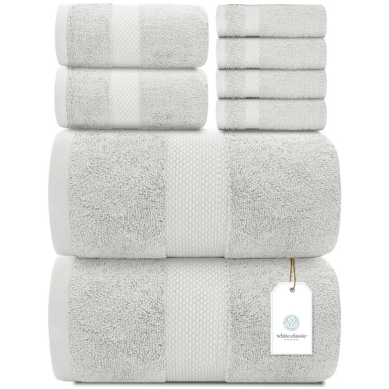 Classic Grey Towel Essentials Bundle (2 Wash + 2 Hand + 2 Bath Towels)-N/A
