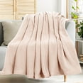 thumbnail image 1 of White Classic Luxury Thermal Blankets, Waffle Blanket Wave Design, Lightweight Blanket, Beige Cotton Thermal Blanket Queen Size, Breathable Blanket Queen, Cream Beige, 1 of 8