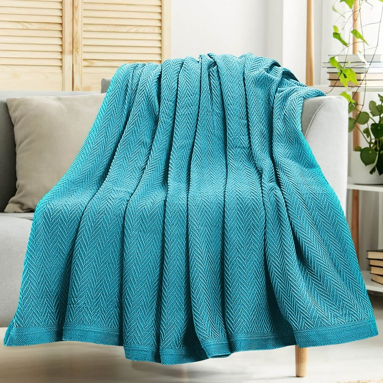 Teal waffle throw shop
