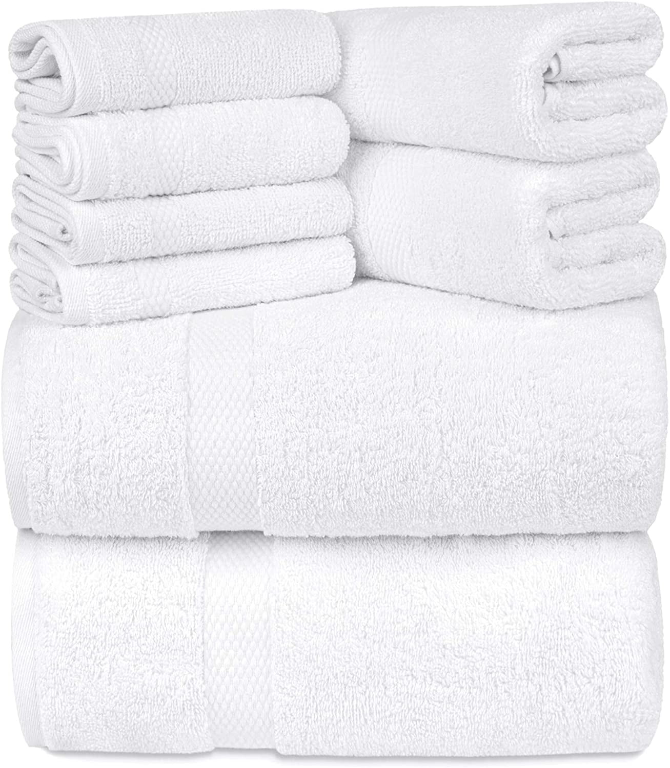 Hotel Balfour Collection 100% Cotton 2 Bath 2 Hand Towels 4 Set Ivory +  Taupe Ne