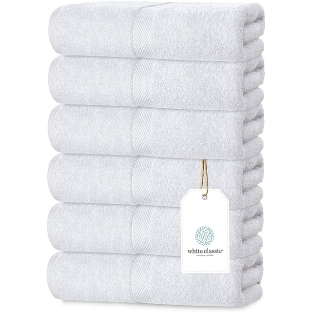 White Classic Luxury White Hand Towels Soft 100 Cotton High