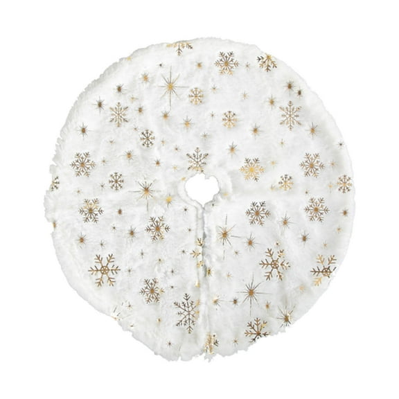 White Classic Plush Christmas Tree Skirt - Desktop Tree Decoration, Soft Fuzzy Material, Covers Tree Base, For Small/Desktop Trees, Adds Festive Touch To Holiday Decor, 14.9*14.9in, F