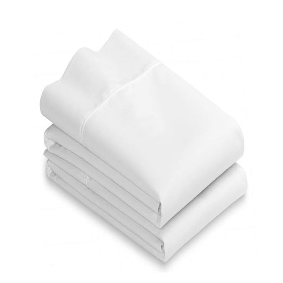 White Classic T-200 Heavy Weight Polycotton Pillowcases, White, Standard, 2 Count