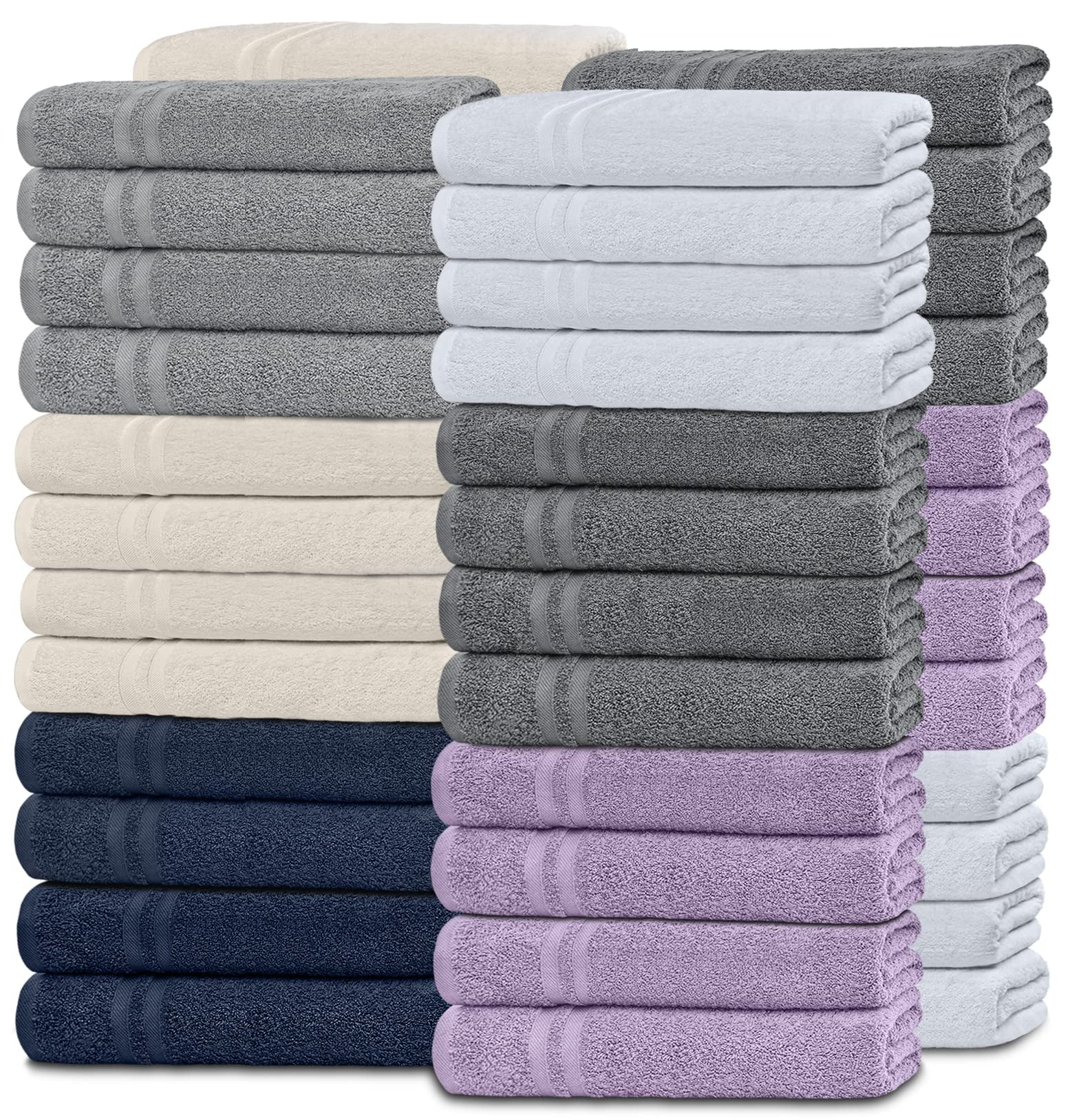 Wealuxe Collection- Terry Soft Washcloths, 48 Pack, Multi Use Small ...