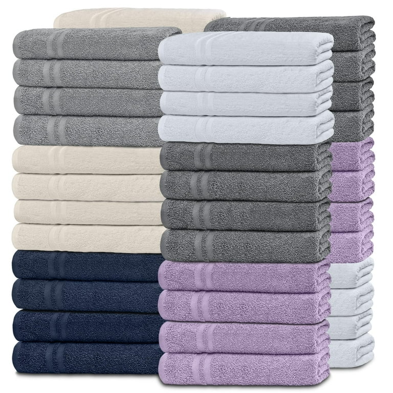 White Classic Bundle Washcloth 48 pack Multi Kids Washcloth and Towel Set 12x12 Cotton Multipurpose Small Hand Towels Kitchen Dish Cloth Salon Face Towels Bathroom Wash Cloths Multi Set of 48 Walmart....