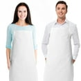 thumbnail image 1 of White Classic Wealuxe Professional Bib White Aprons Unisex, 2 White Aprons for Women No Pocket, Home Multipurpose Washable White Apron for Cleaning, Cooking | 32x28 inch | White | 2 pack, 1 of 8
