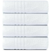 White Classic White Bath Towels 27x54 Inch, Cotton Towel Set for Bathroom, Hotel, Gym, Spa, Soft Extra Absorbent Quick Dry 4 Pack