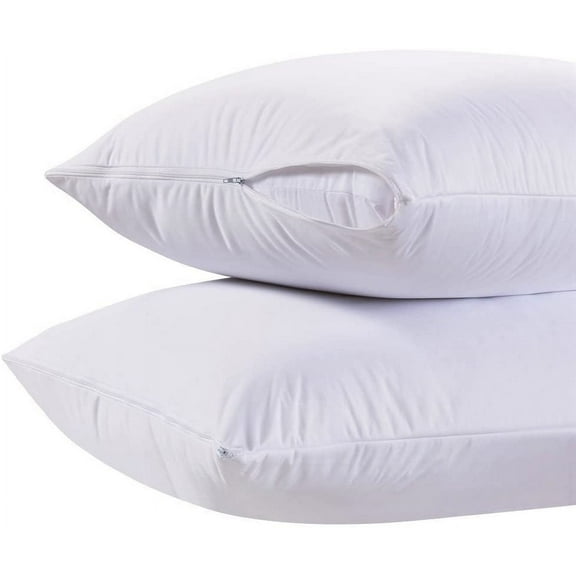 White Classic Zippered Style 200 Thread Count White Cotton Pillow Cases, King (2 Count)