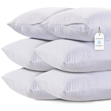 White Classic Zippered Style Pillow case Cover Fits 20x37 in Pillows - Luxury Collection 200 Thread Count, Soft Quiet Zippered Pillow Protectors, King Size, 6 Pack