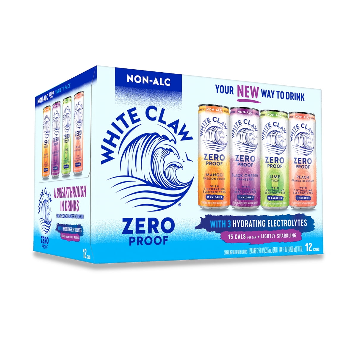 White Claw Zero Proof Variety Pack, 12 pack, 12 fl oz Cans