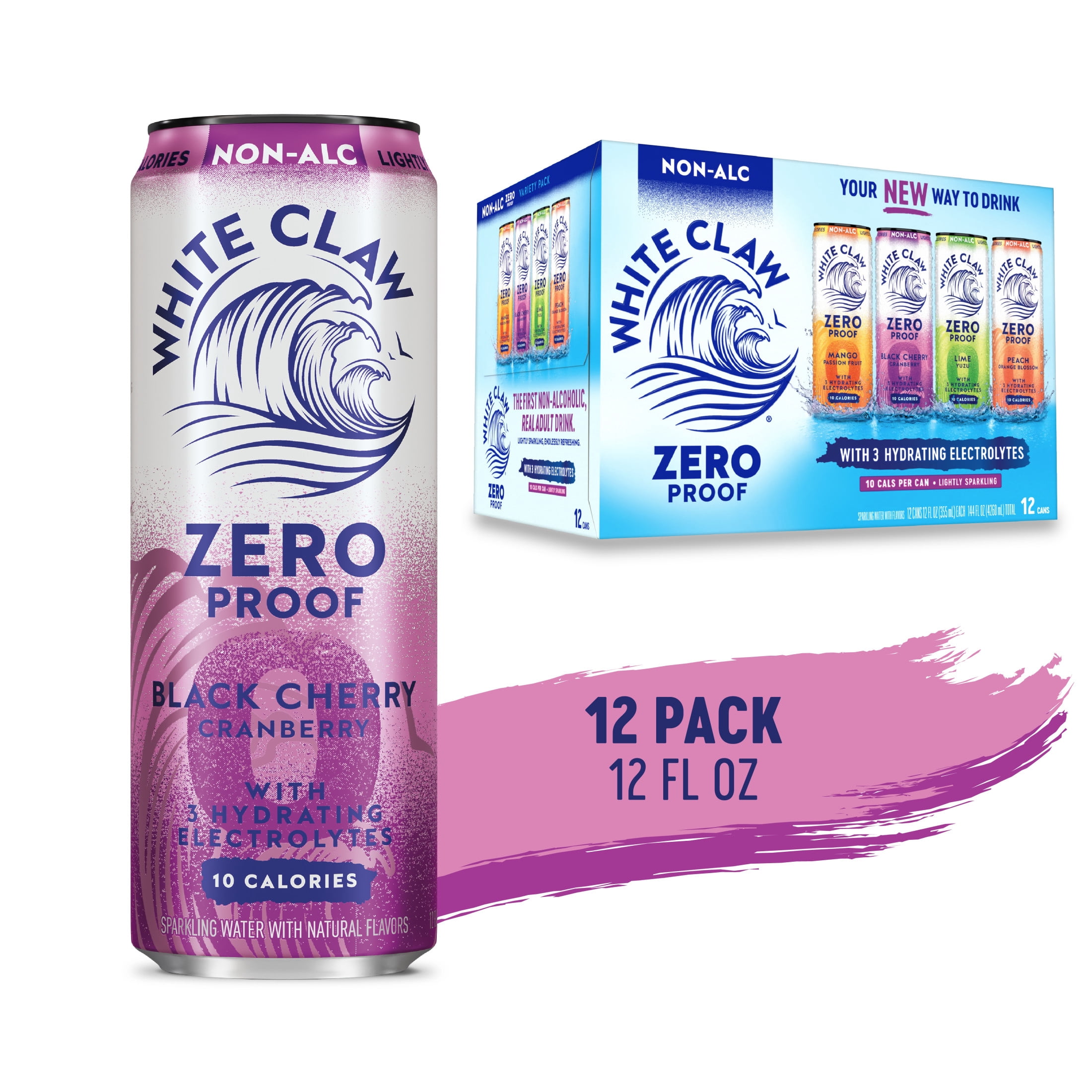 White Claw 0% Alcohol Seltzer Premium Variety Pack, Tropical Lime