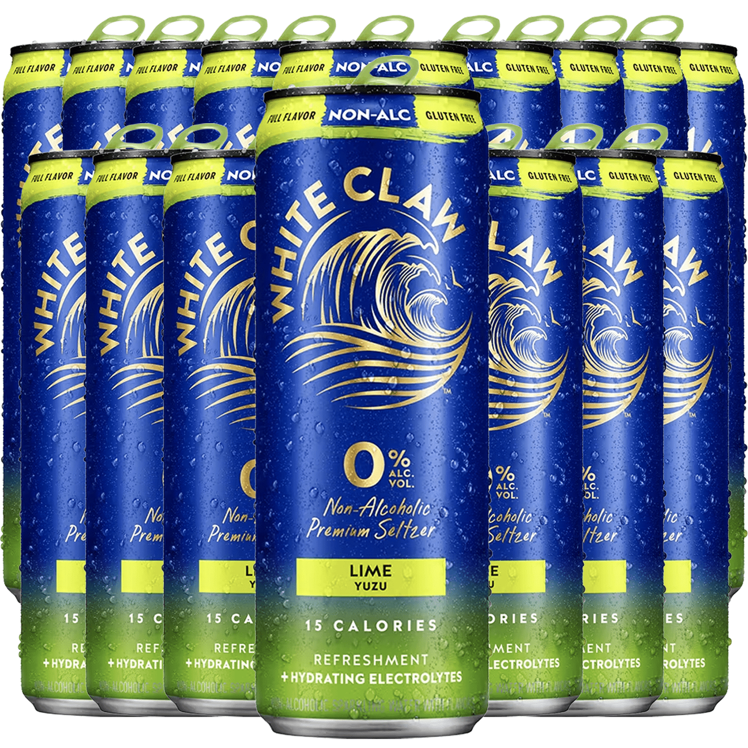 White Claw 16 Pack 0% Alcohol Lime Yuzu Non-Alcoholic Premium Non-Hard ...