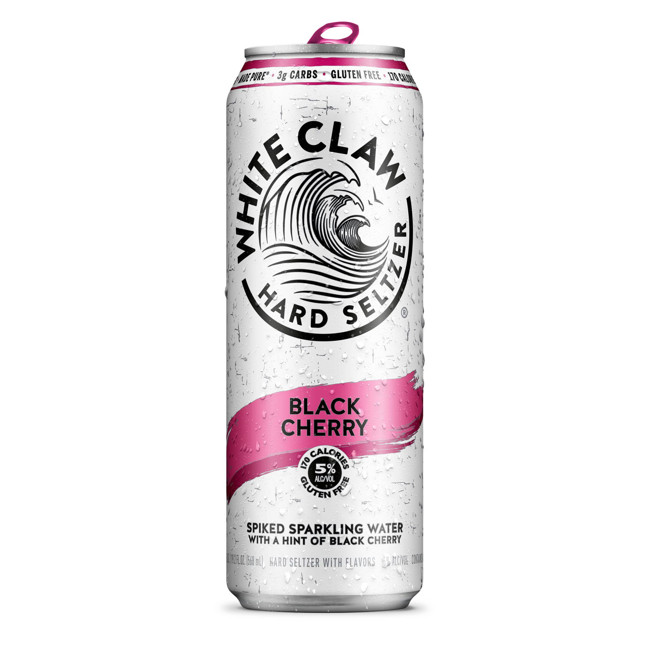 White Claw Hard Seltzer Black Cherry, 19.2 fl oz Can, 5% ABV