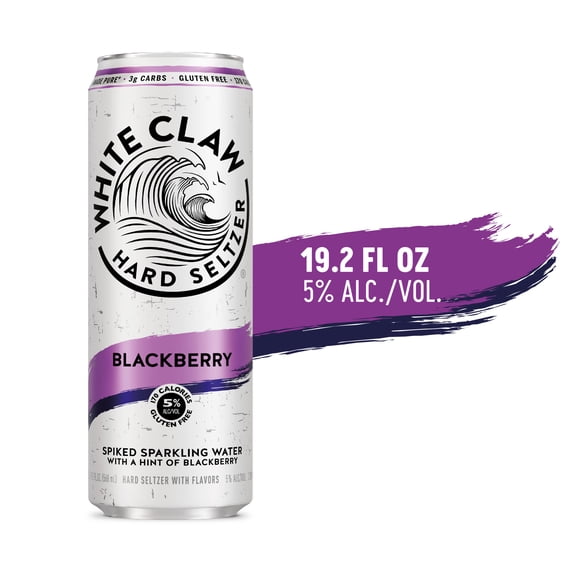 White Claw Hard Seltzer Blackberry, 19.2 fl oz Can, 5% ABV