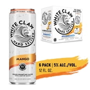 White Claw Hard Seltzer Mango, 6 Pack, 12 fl oz Cans, 5% ABV