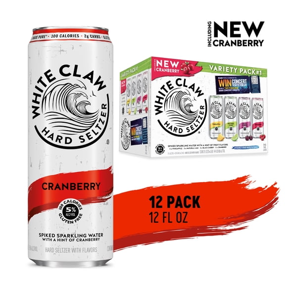 White Claw Hard Seltzer Variety Pack #1, 12 Pack, 12 fl oz Cans, 5% ABV